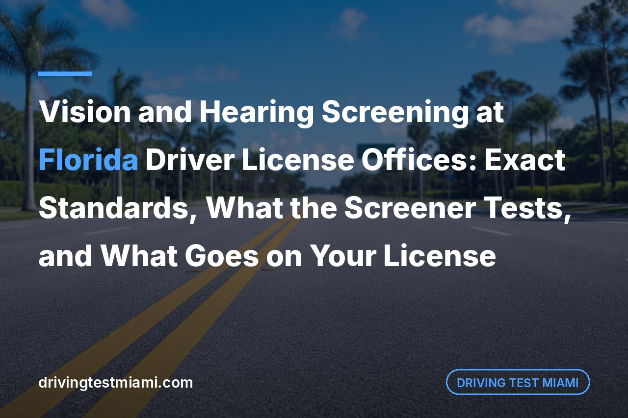 Vision and Hearing Screening at Florida Driver License Offices: Exact Standards, What the Screener Tests, and What Goes on Your License