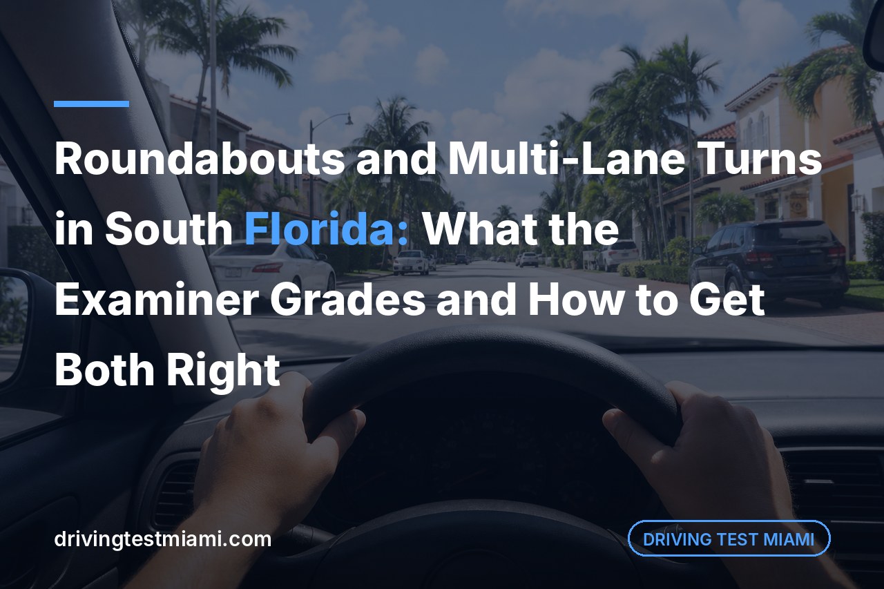 Roundabouts and Multi-Lane Turns in South Florida: What the Examiner Grades and How to Get Both Right